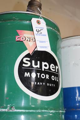 Conoco Supreme Motor Oil 5gal metal oil can