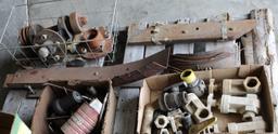 MISC PARTS , 2-HD SPINDLES, 2" REV CHISEL PLOW POINTS, 4 PLOW LAYES, SEED TUBES