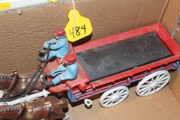 8 HORSE BUDWEISER TEAM AND WAGON, MINIATURE SET, REPRODUCTION