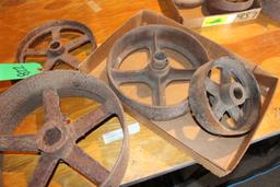 4" X 11" PULLEY AND 3 - PULLEYS