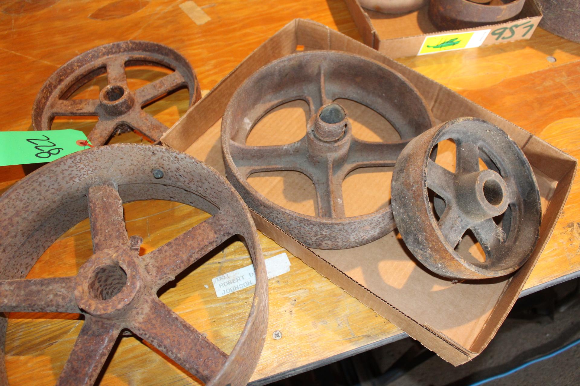 4" X 11" PULLEY AND 3 - PULLEYS