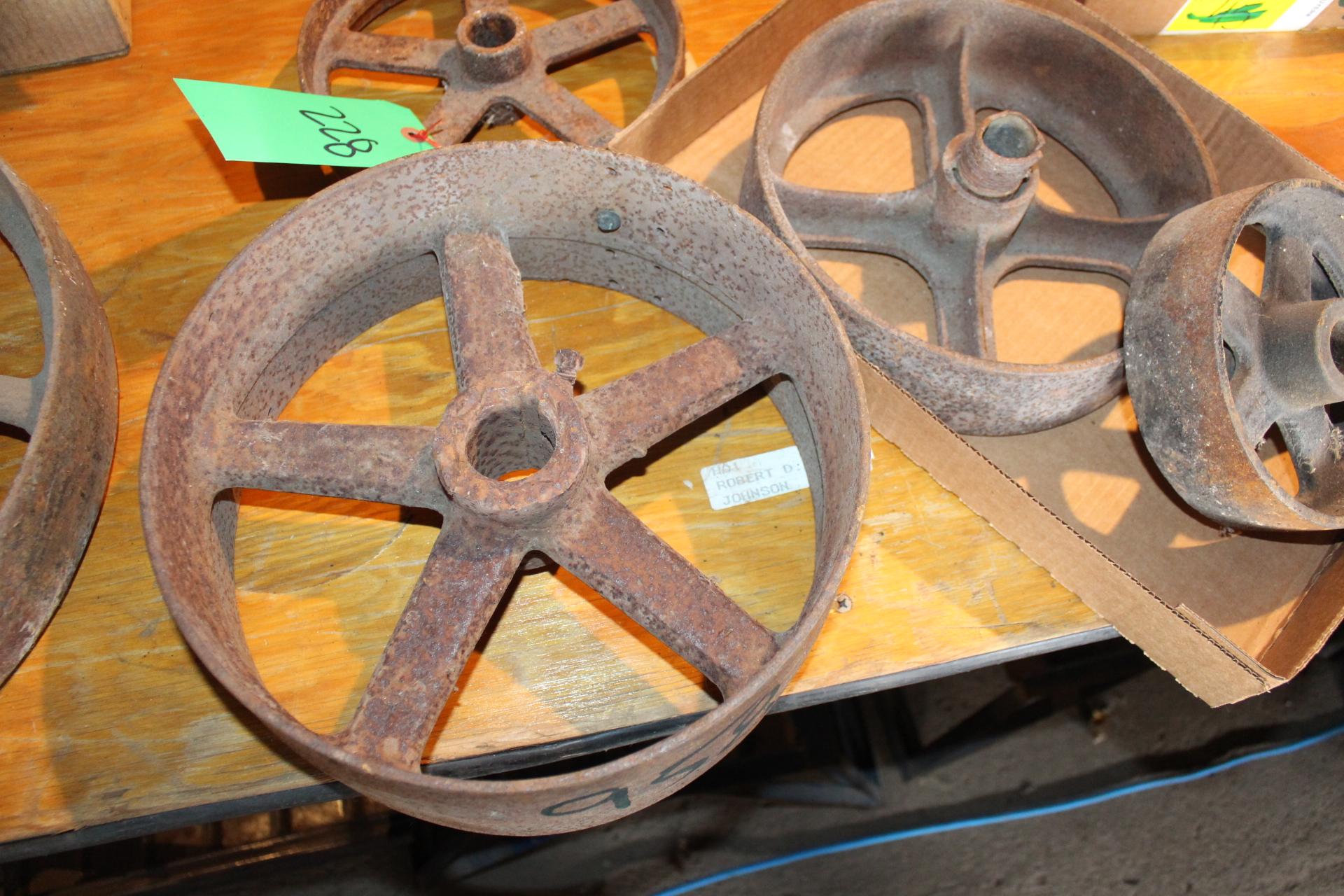 4" X 11" PULLEY AND 3 - PULLEYS
