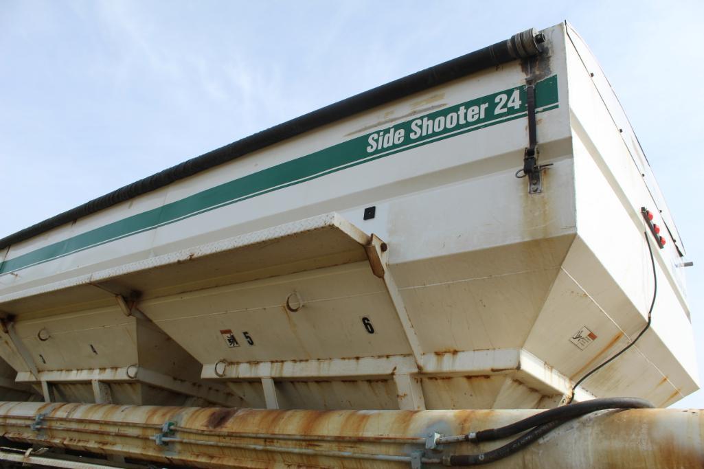 WILLMAR SIDE SHOOTER 24 FERT TENDER BOX, NEW SRT2 POWER ROLL TARP, 6 COMPARTMENT