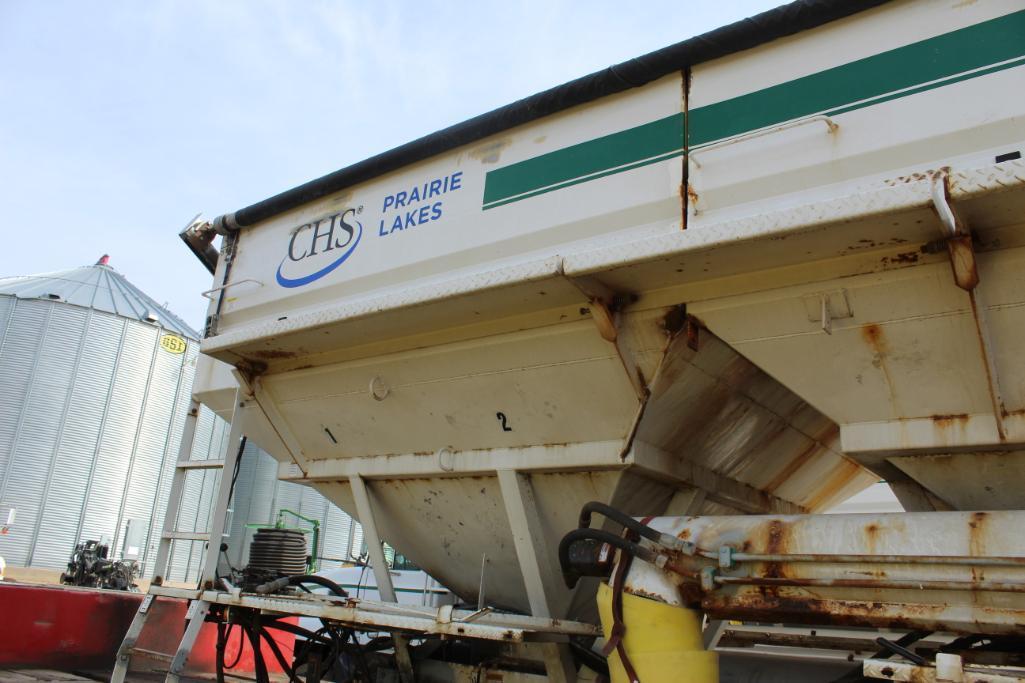 WILLMAR SIDE SHOOTER 24 FERT TENDER BOX, NEW SRT2 POWER ROLL TARP, 6 COMPARTMENT