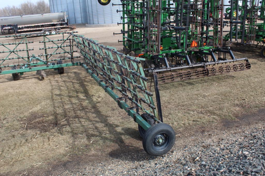 SUMMERS APPROX 70' SPRING TOOTH DRAG ON HYD CART