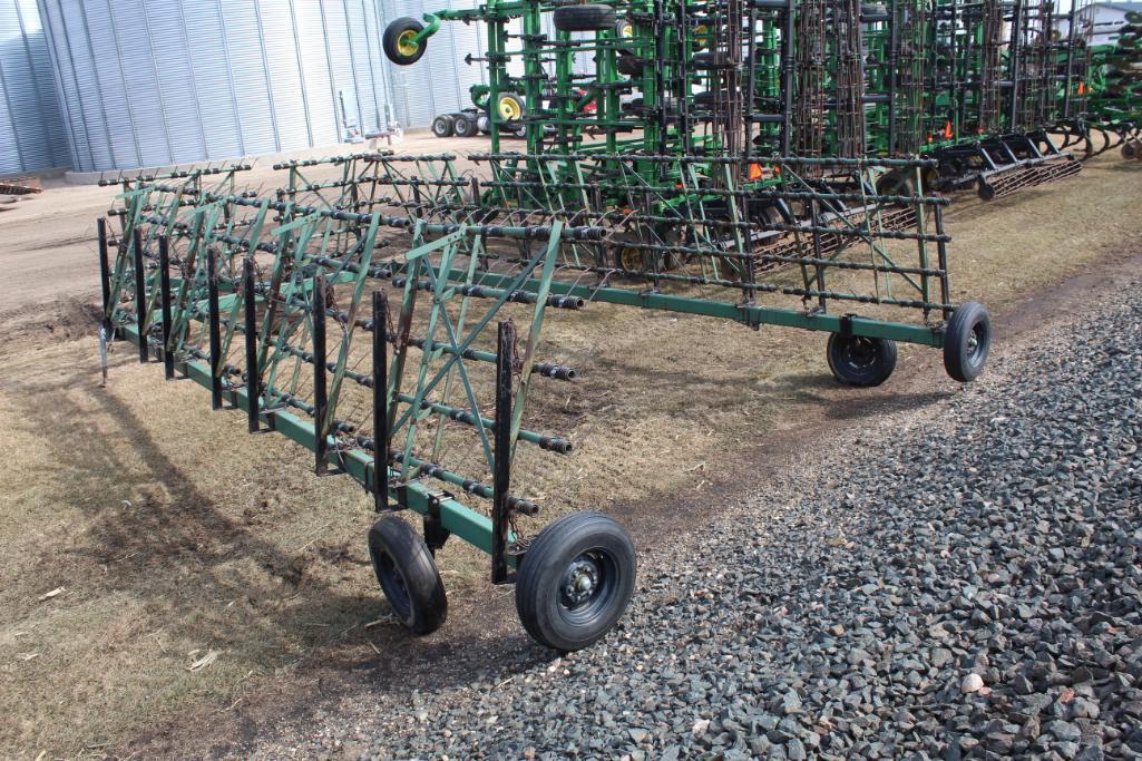 SUMMERS APPROX 70' SPRING TOOTH DRAG ON HYD CART