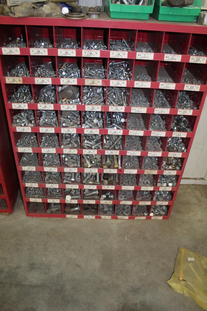 BOLT BIN WITH CONTENTS, METRIC, RED