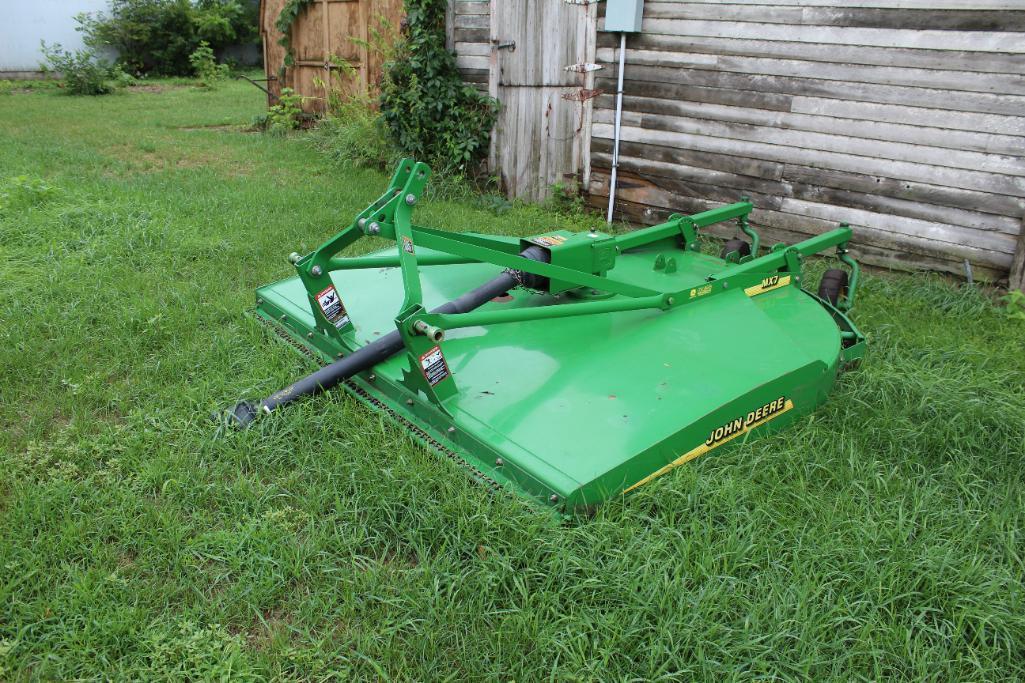7' JOHN DEERE MX7 3PT BRUSH MOWER, 2 REAR WHEELS, 540 PTO