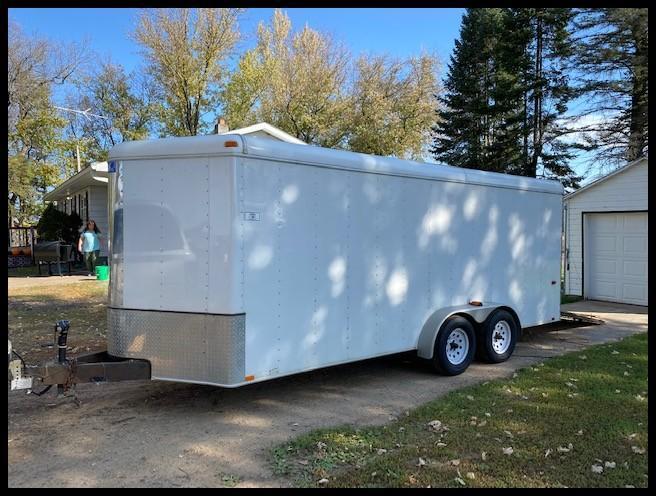 *** 2009 APPROX 18' INTERSTATE THUNDER ROAD CARGO TRAILER, TANDEM AXLE, REAR RAMP DOOR,