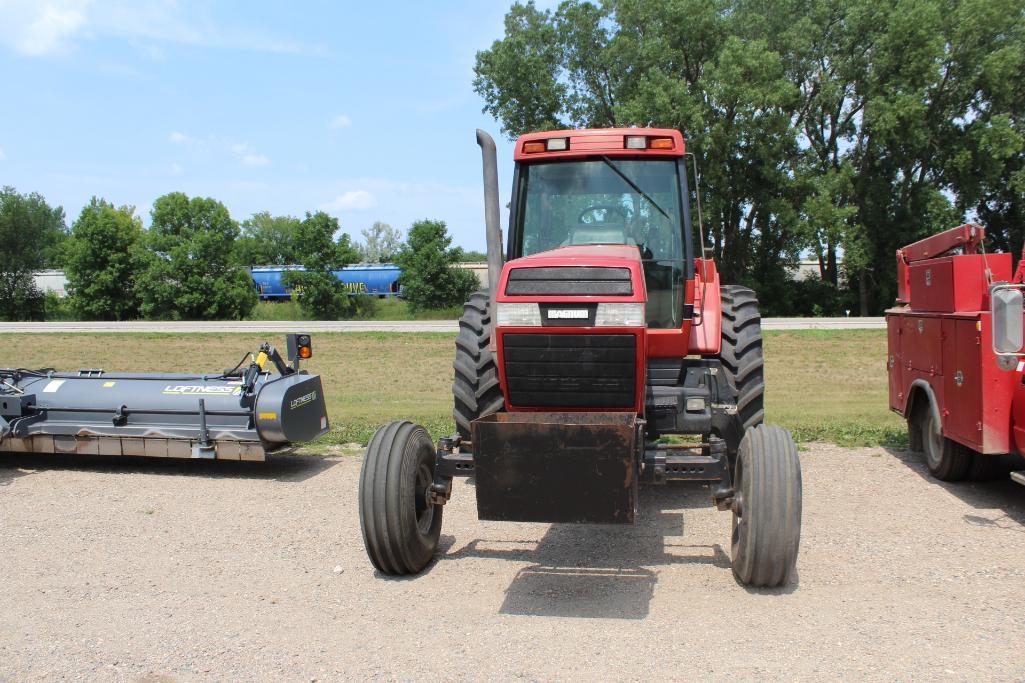 1990 CASE IH 7120 2WD TRACTOR, ROCK BOX, 5877 HRS SHOWING, 18.4R42 LIKE NEW REARS, 3 SCV, 1000 PTO,