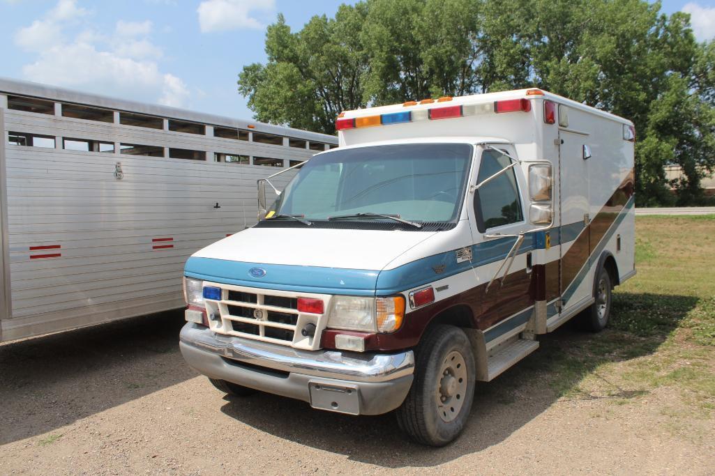 **1997 FORD E-350 AMBULANCE, POWER STROKE DSL ENGINE, 2 WD DRIVE, 306,577 MILES