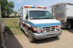 **1997 FORD E-350 AMBULANCE, POWER STROKE DSL ENGINE, 2 WD DRIVE, 306,577 MILES