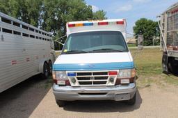 **1997 FORD E-350 AMBULANCE, POWER STROKE DSL ENGINE, 2 WD DRIVE, 306,577 MILES
