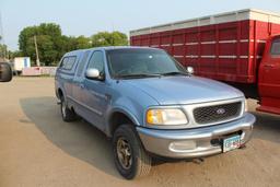 **1998 FORD F-150 XLT V-8, 4X4, 3 DOOR EXT CAB, ALUM WHEELS, CLOTH INTERTIOR, AUTO TRANS, MATCHING