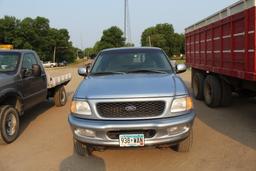 **1998 FORD F-150 XLT V-8, 4X4, 3 DOOR EXT CAB, ALUM WHEELS, CLOTH INTERTIOR, AUTO TRANS, MATCHING