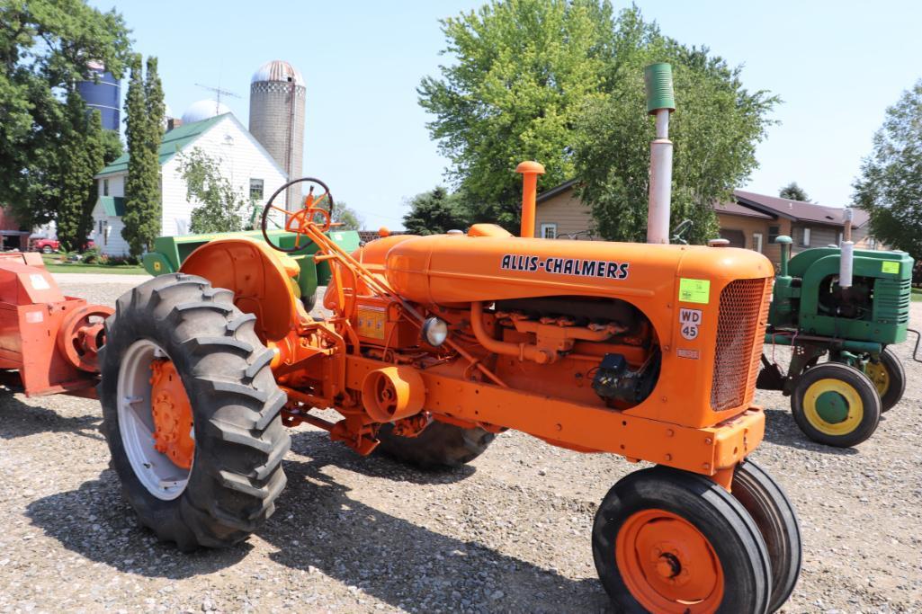 AC WD 45 DSL, NF, GOOD 14.9-28 TIRES, SNAP COUPLERS, PTO, RUNS AND DRIVES, WD230651D,