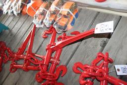 (4) 5400 LB BRAND RATCHETING CHAIN BINDERS, $ X 4