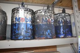 (3) MOBIL 5 GALLON OIL CANS