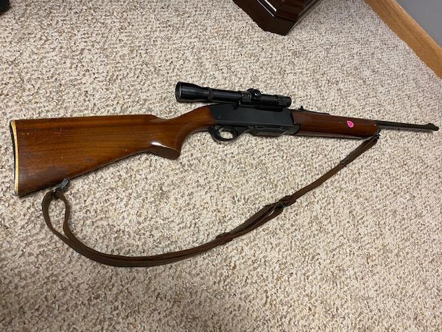 REMINGTON 30-06 SPRG, MODEL 740 WOODMASTER WITH WEAVER PIVOT MOUNT SCOPE, SLING,