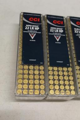 (4) BOXES OF CCI MINI-MAG 22LR HP