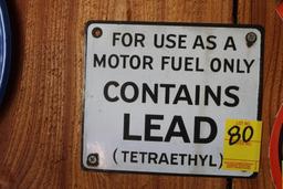 6"x7" "Contains Lead" Single Sided Porcelain Sign
