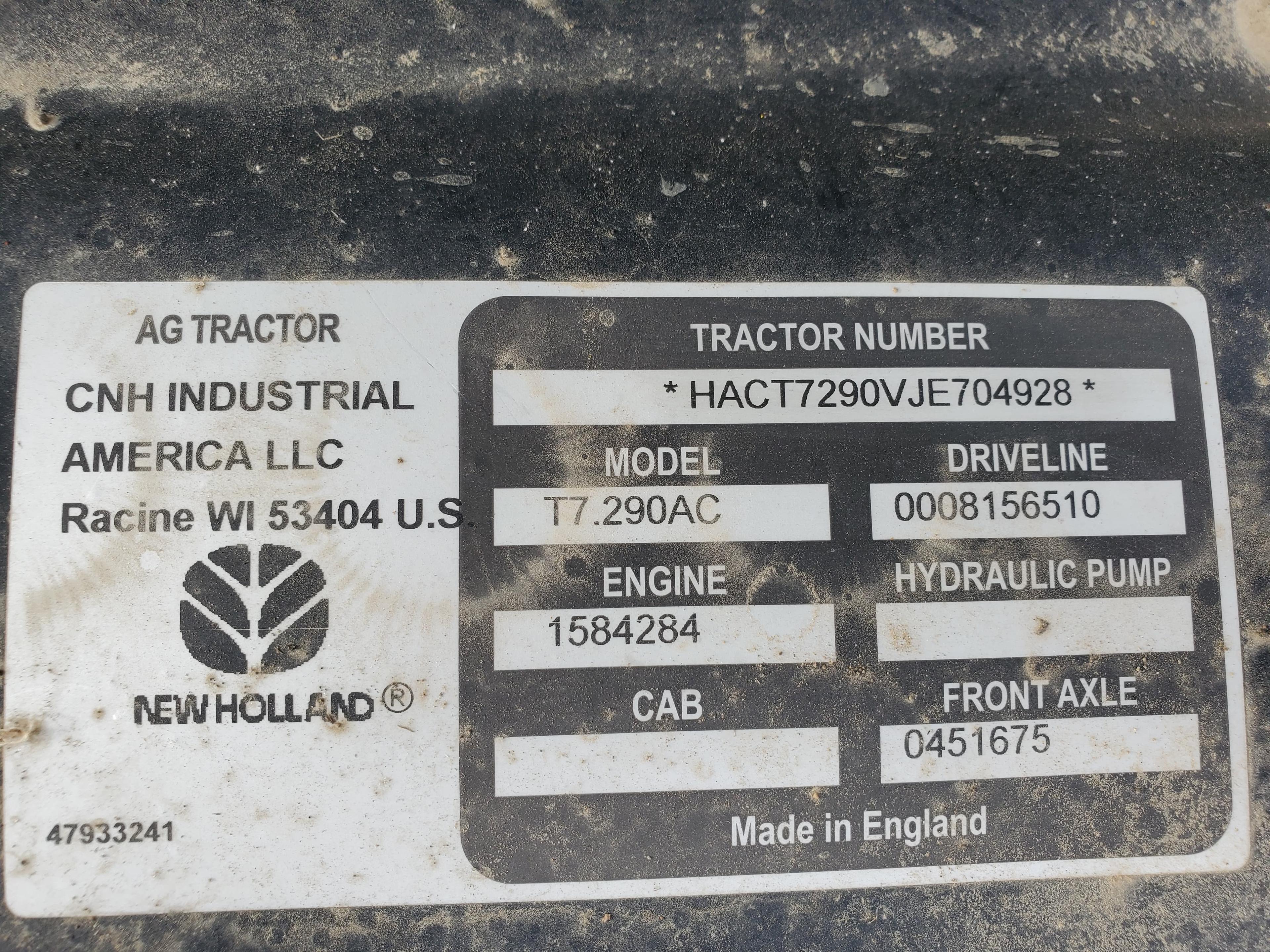 2018 New Holland T7.290 Tractor