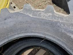 (2) Used Firestone Performer 420/70R28  Front Tractor Tires