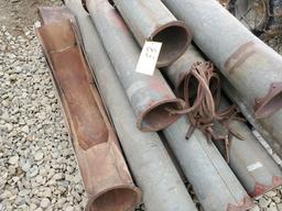 Assorted Lengths Of 8" Steel Blower Pipe With Gooseneck And Clamps
