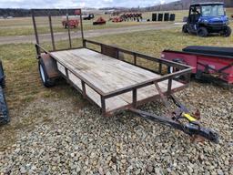 5' X 14' Single Axle Utility Trailer With Fold Down Ramp