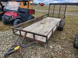 5' X 14' Single Axle Utility Trailer With Fold Down Ramp