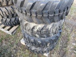 (4) New Forerunner SKS-1  10-16.5  12 Ply Skid Steer Tires