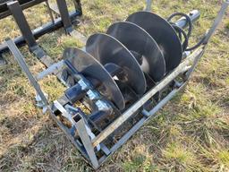 New JCT Universal Skid Steer Post Auger With 17" & 12" Augers