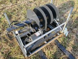 New JCT Universal Skid Steer Post Auger With 17" & 12" Augers
