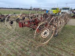 H&S 12 Wheel Bi-Fold Hay Rake With Hydraulic Fold