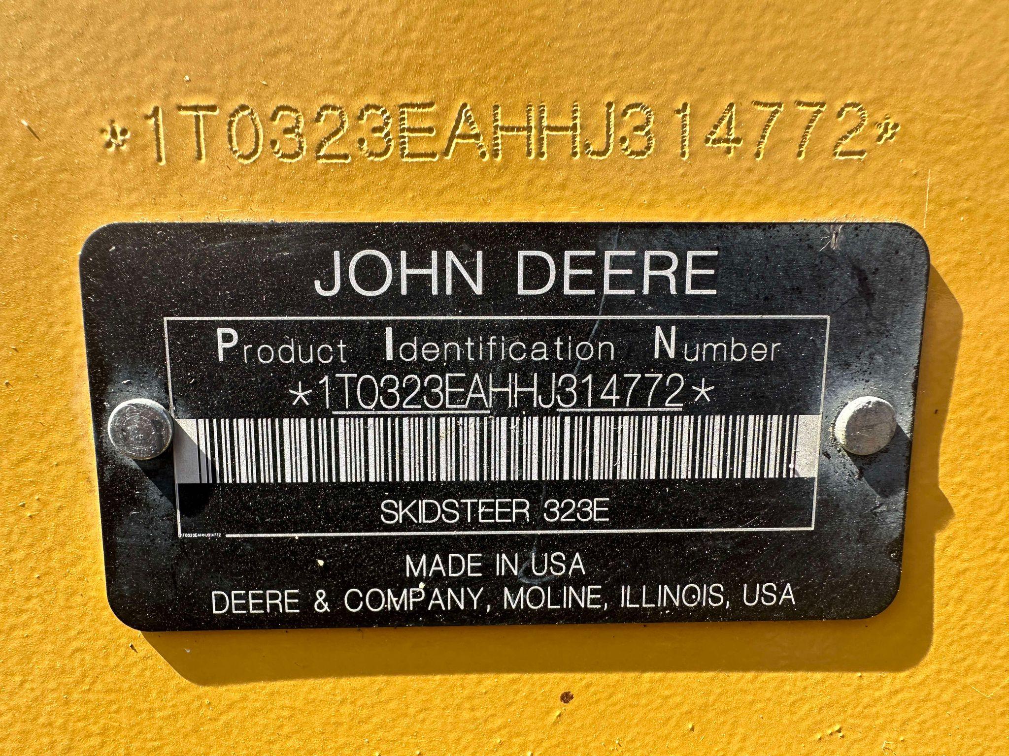 2017 John Deere 323E Track Skid Steer