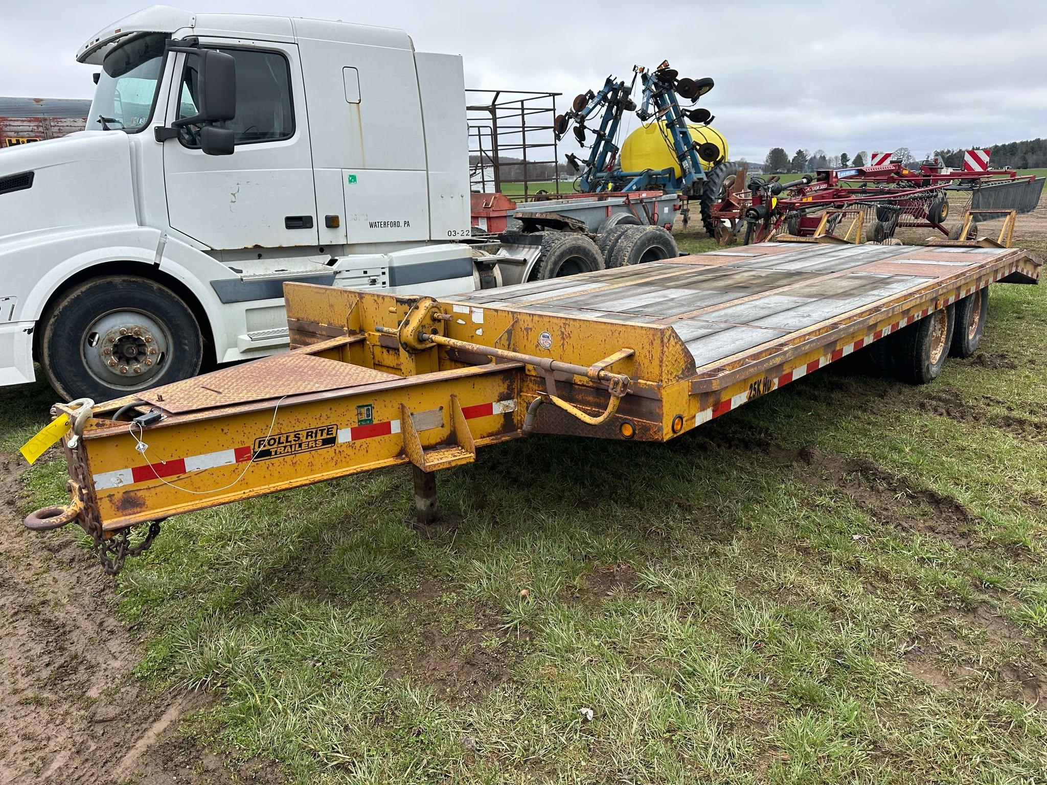 2005 Rolls Rite 25’ Tandem Axle Pintle Hitch Trailer
