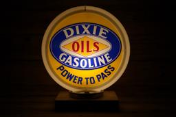 Dixie Oils Gasoline "Power to Pass" Globe & 13.5" Lenses TAC 9