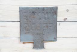 Wayne Feeds w/ Sack Logo Single Sided Tin Embossed Metal Sign TAC 9