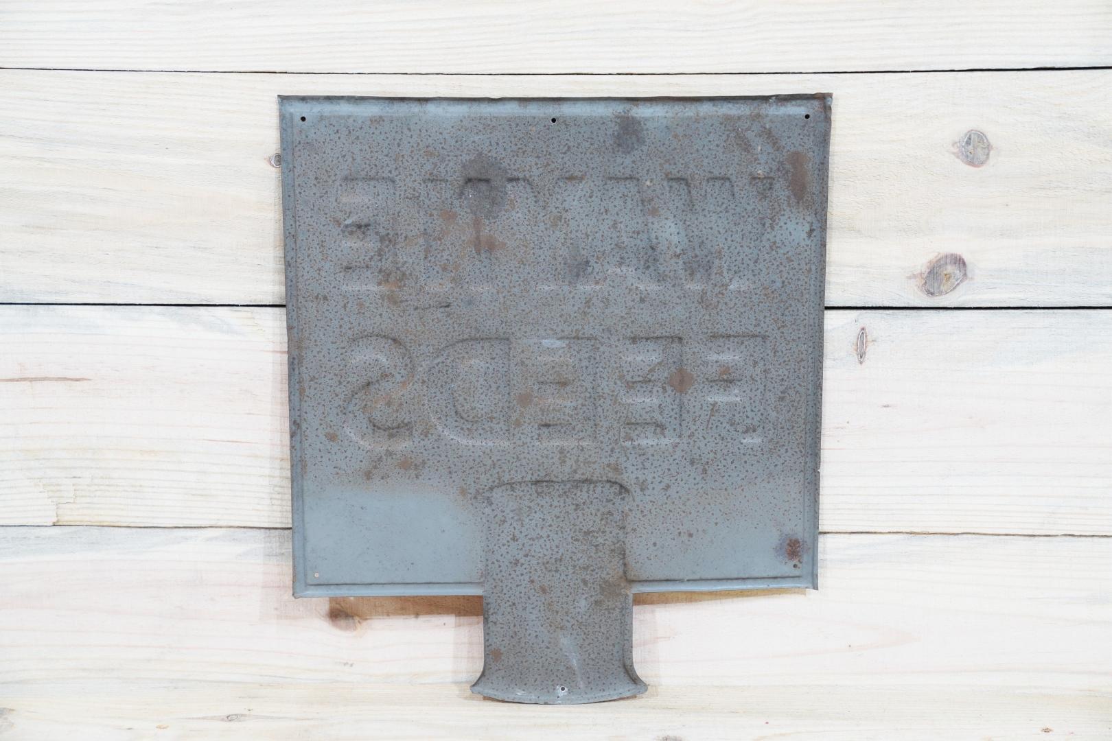 Wayne Feeds w/ Sack Logo Single Sided Tin Embossed Metal Sign TAC 9