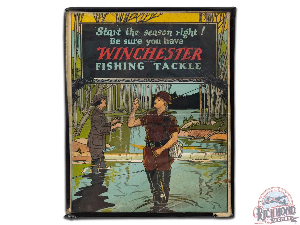 Winchester Fishing Tackle & Carving Set Cardstock Double Sided Sign