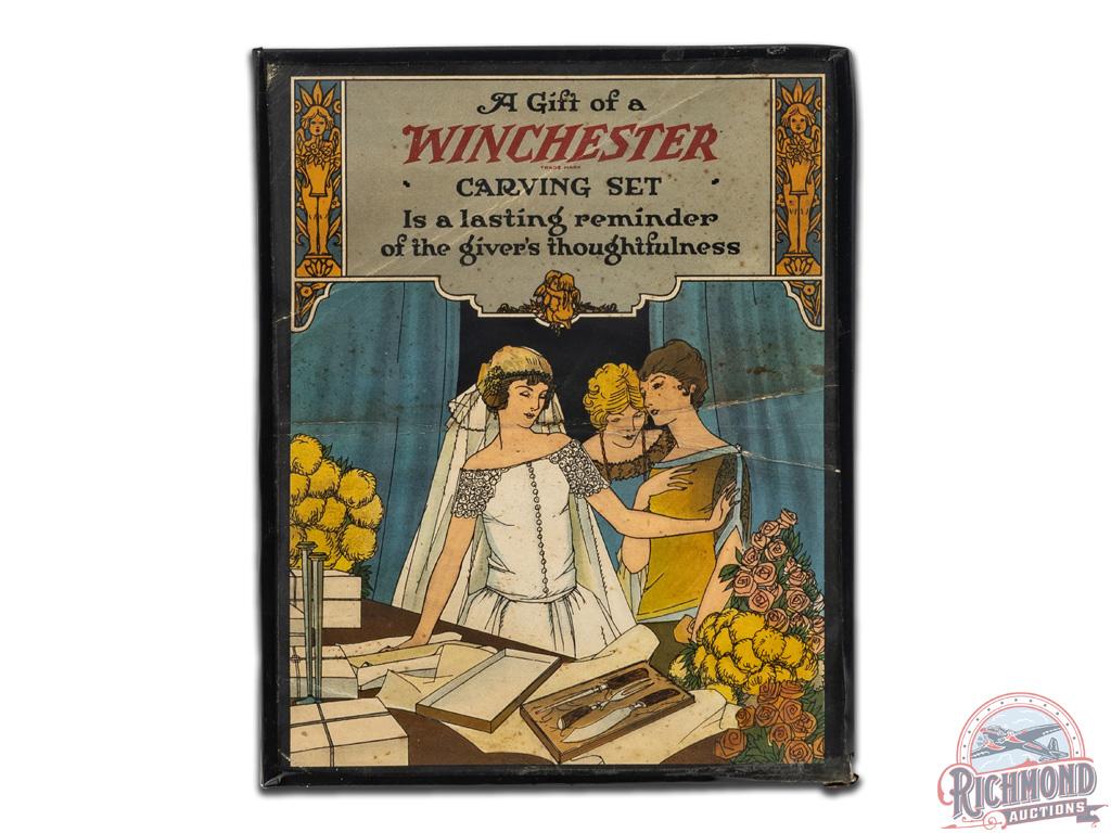 Winchester Fishing Tackle & Carving Set Cardstock Double Sided Sign