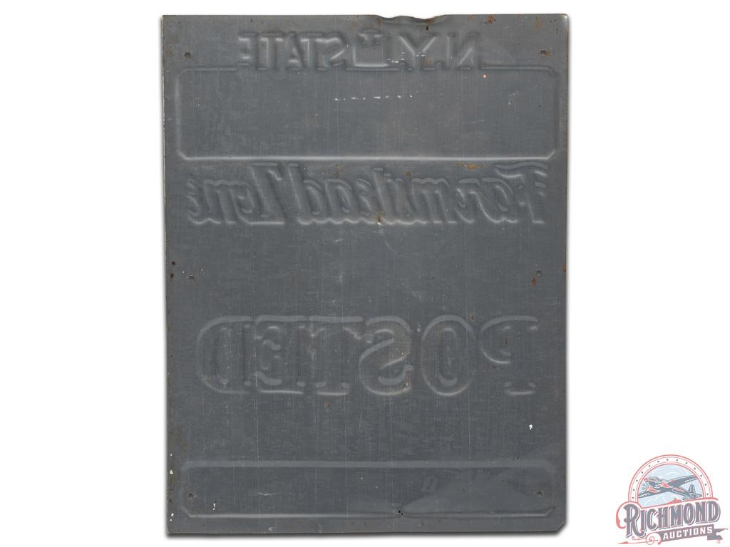 New York NY State Cooperative Game Management Area Embossed Tin Sign
