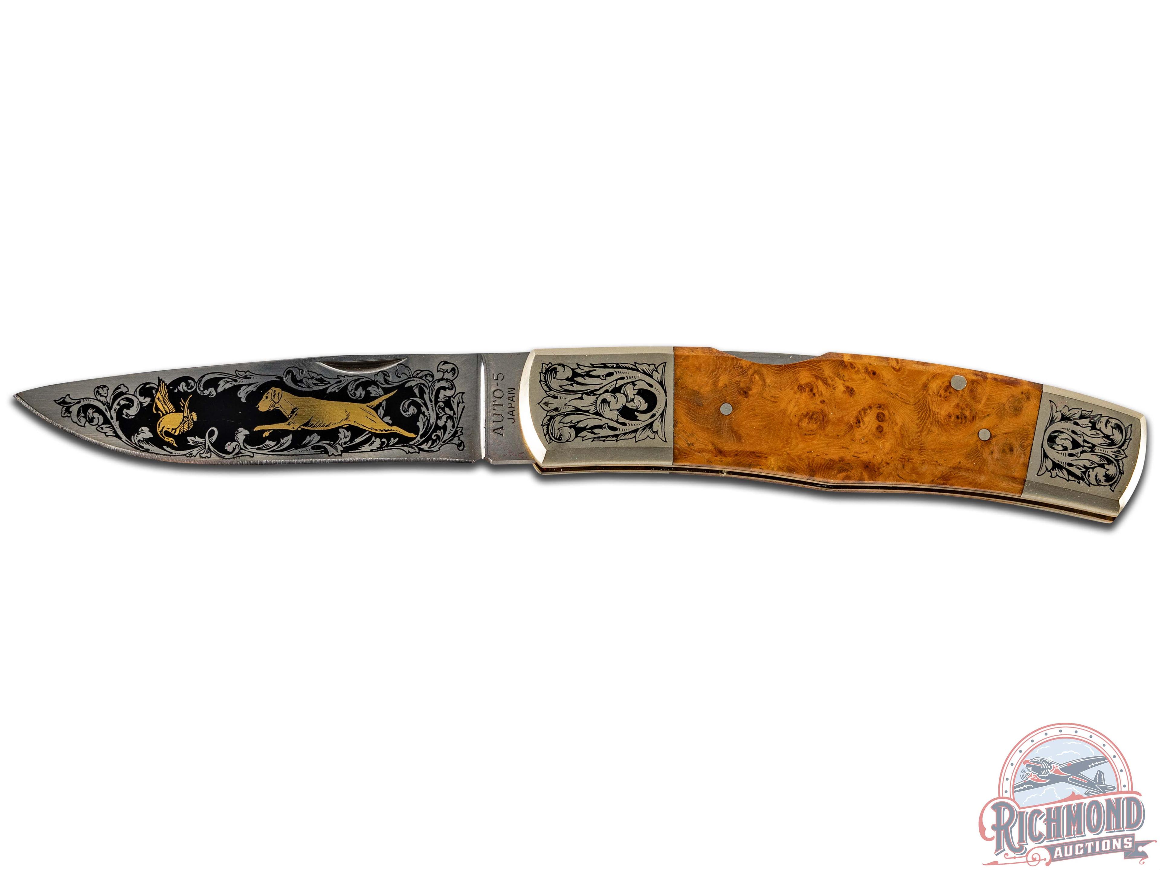 NIB Browning Limited Edition 1 of 5000 Gold Classic Auto-5 Folding Pocket Knife