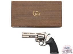 1977 Colt Diamondback 4" Nickel .38 Special Double Action Revolver