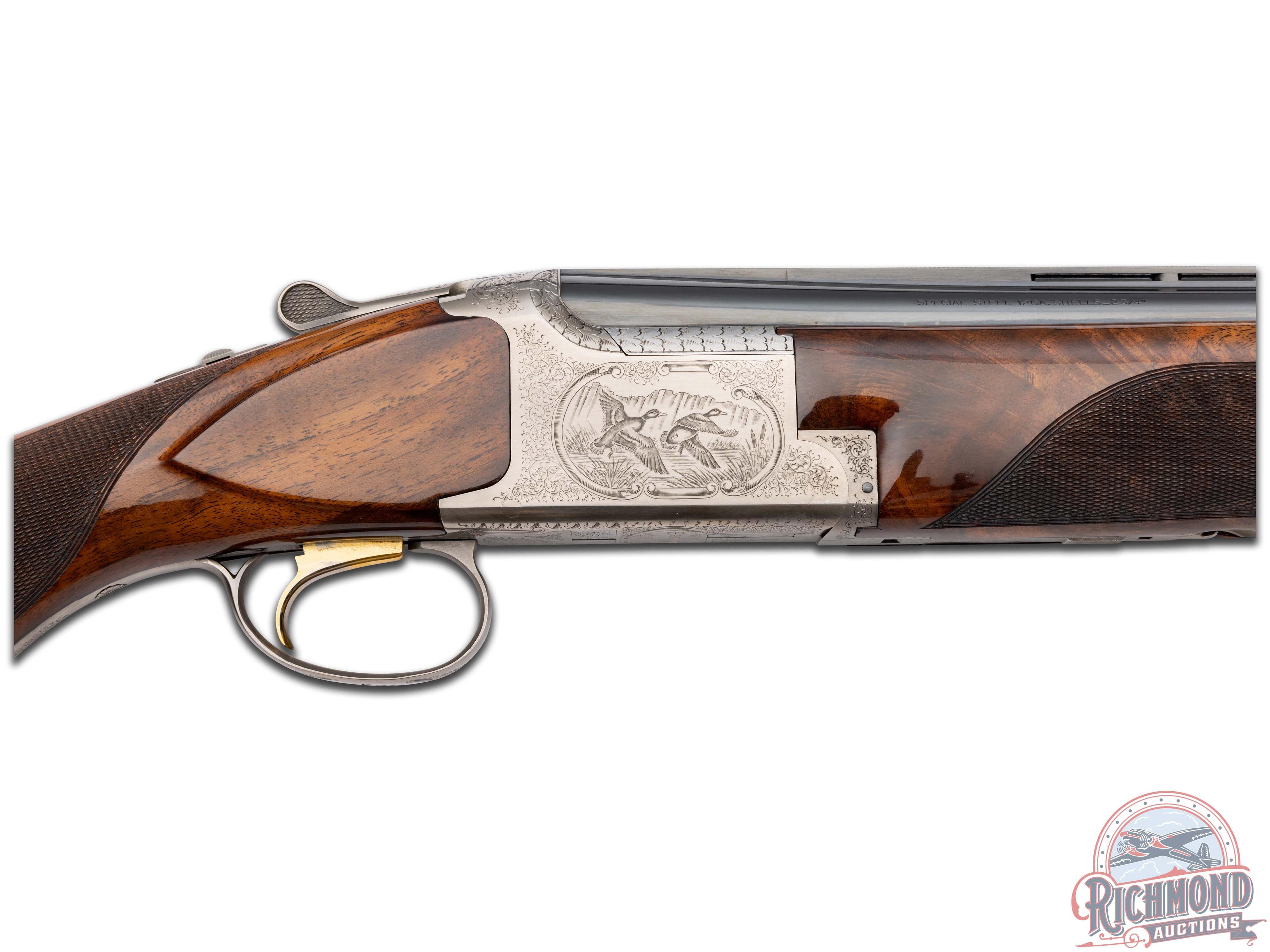 Factory Engraved Belgian Browning Superposed B-125 Grade C Over/Under Shotgun by Claude Baerten
