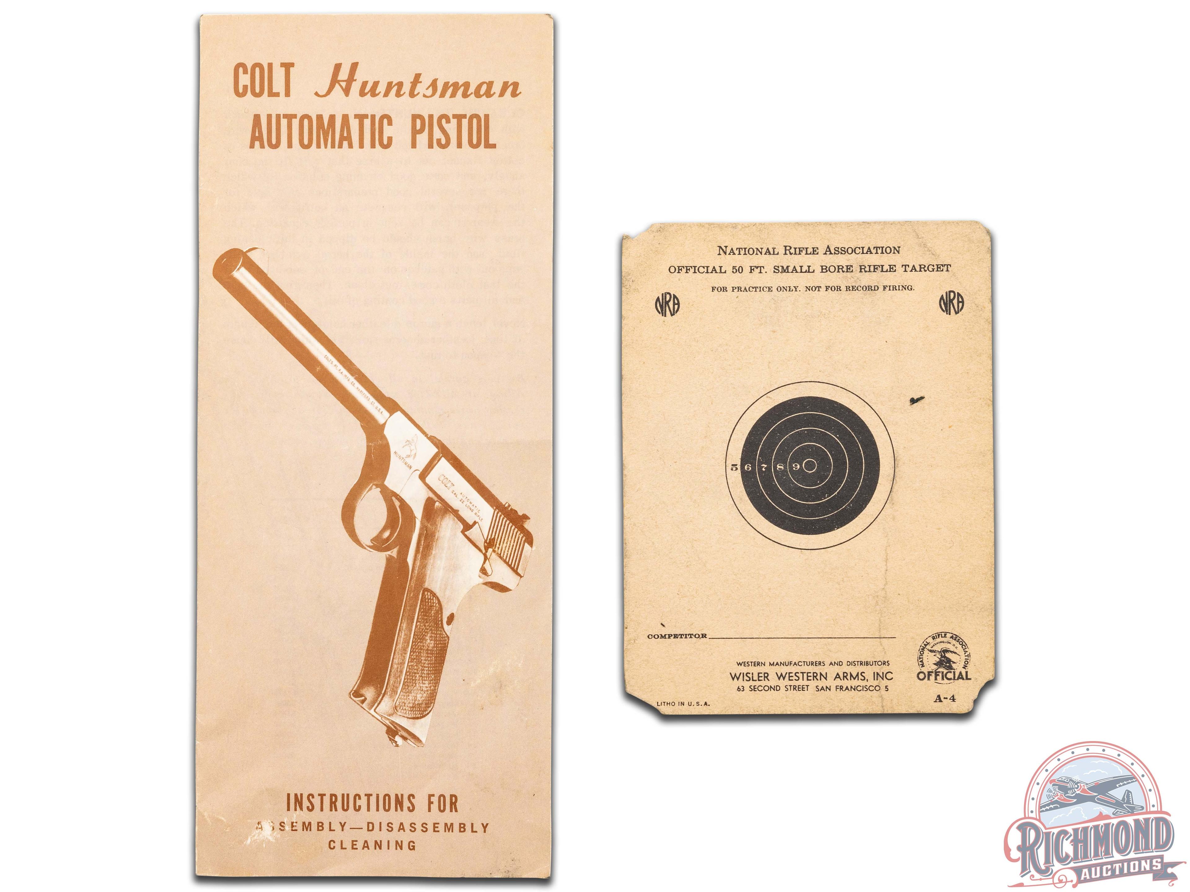 Pre-War 1938 Colt Woodsman Match Target Elephant Ear Grips .22 LR Semi-Auto Pistol in Original Box
