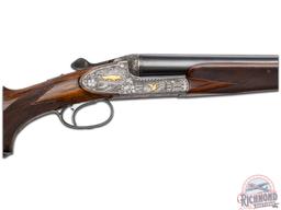 Finely Engraved 1959 Ferlach Sidedplated 12 Gauge Boxlock Double Barrel Game Shotgun with Case