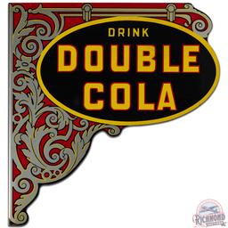 NOS Drink Double Cola DS Tin Flange Sign w/ Logo