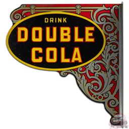 NOS Drink Double Cola DS Tin Flange Sign w/ Logo