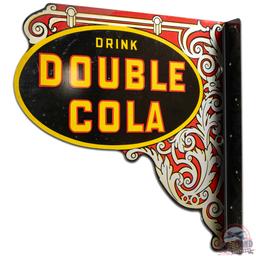 NOS Drink Double Cola DS Tin Flange Sign w/ Logo